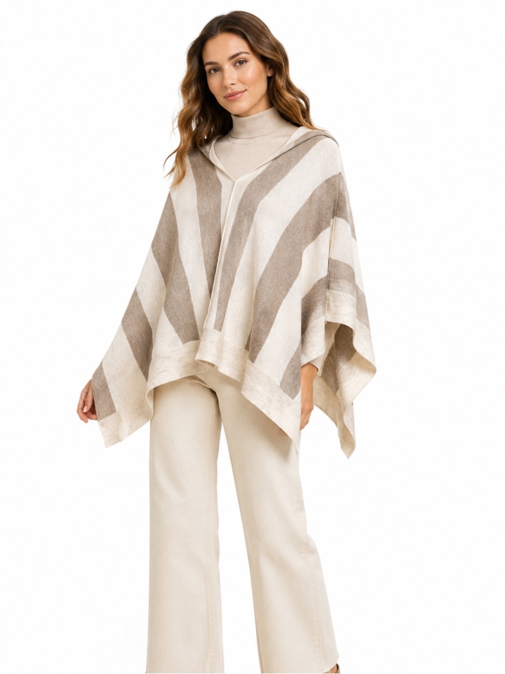 Kerisma Wool Blend Large Stripe Poncho